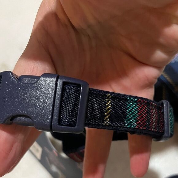 Vera Bradley Tartan Plaid Navy and Multicolor Pet Collar and Leash SZ M NWT - Picture 5 of 7